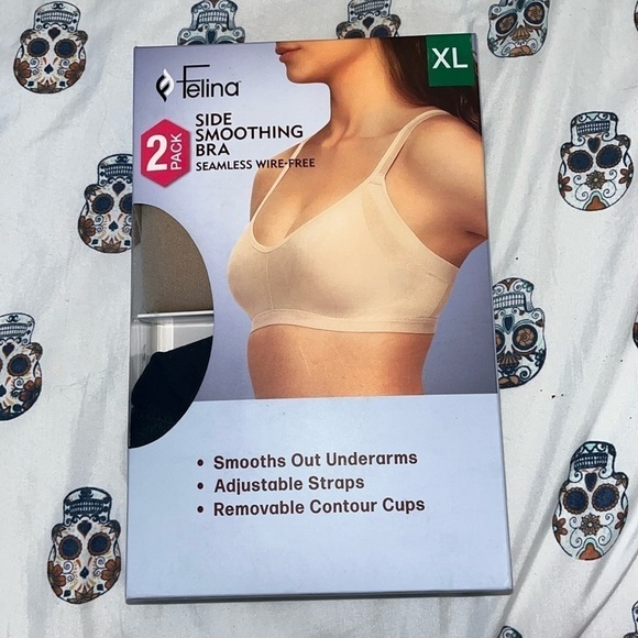 Felina Ladies' Side Smoothing Bra, 2-pack  Size Extra Large New in Box - Picture 1 of 3